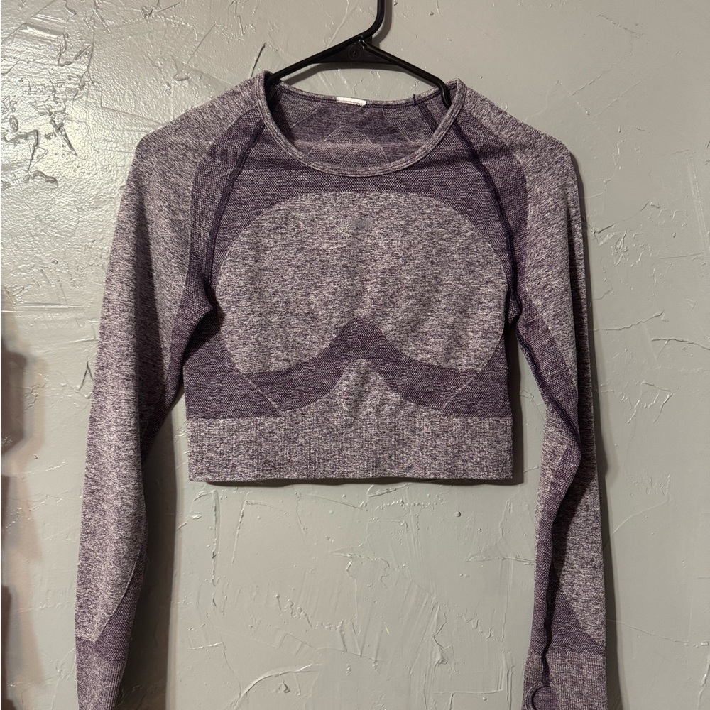 Gymshark Heathered Purple Crop Top